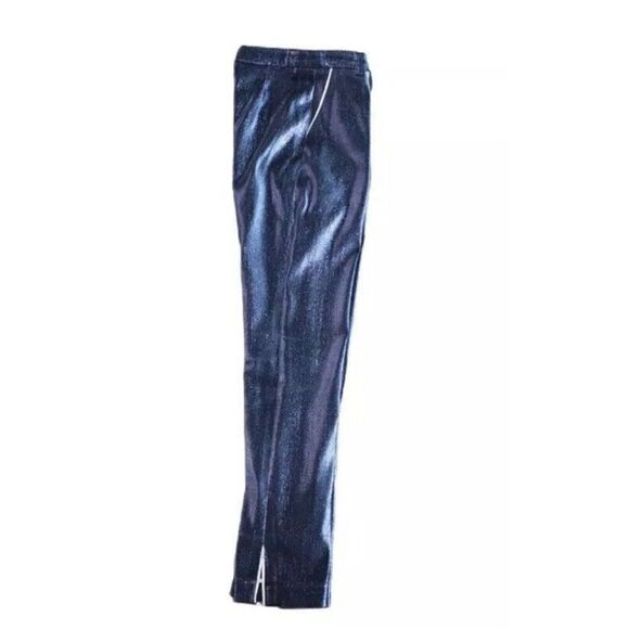 Vintage Georgine Metallic Blue Cigarette Pants - Picture 6 of 7